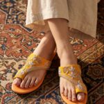 Yellow Fancy Chappal For Ladies EC0242 - View 1