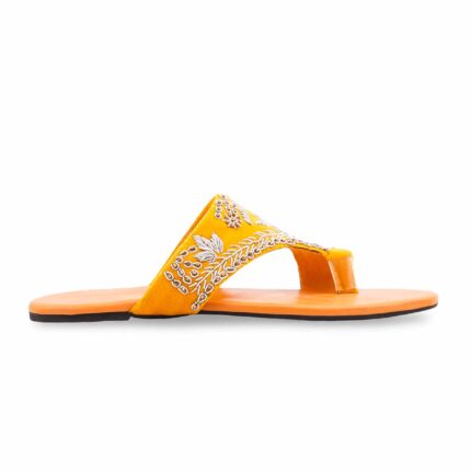 Yellow Fancy Chappal For Ladies EC0242 - View 2
