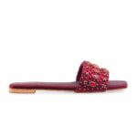 Maroon Fancy Slipper For Women EC0243 - View 2