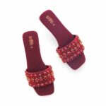 Maroon Fancy Slipper For Women EC0243 - View 5