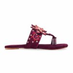 Maroon Ethnic Chappal For Ladies EC0247 - View 2