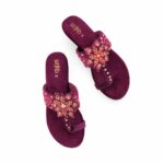 Maroon Ethnic Chappal For Ladies EC0247 - View 5