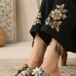 Black Ethnic Chappal For Women EC0248 - View 1