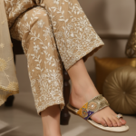 Golden Fancy Chappal For Women EC0249 - View 1