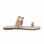 Golden Fancy Chappal For Women EC0249 - View 3