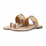 Golden Fancy Chappal For Women EC0249 - View 4