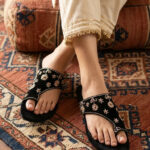 Black Fancy Chappal For Women EC0250 - View 1