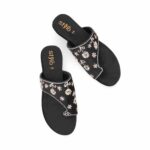 Black Fancy Chappal For Women EC0250 - View 4