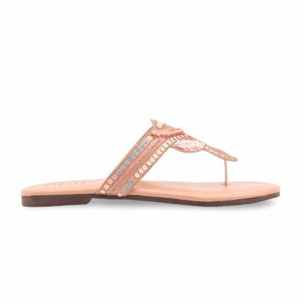 Pink Ethnic Chappal For Women EC0251 - View 2