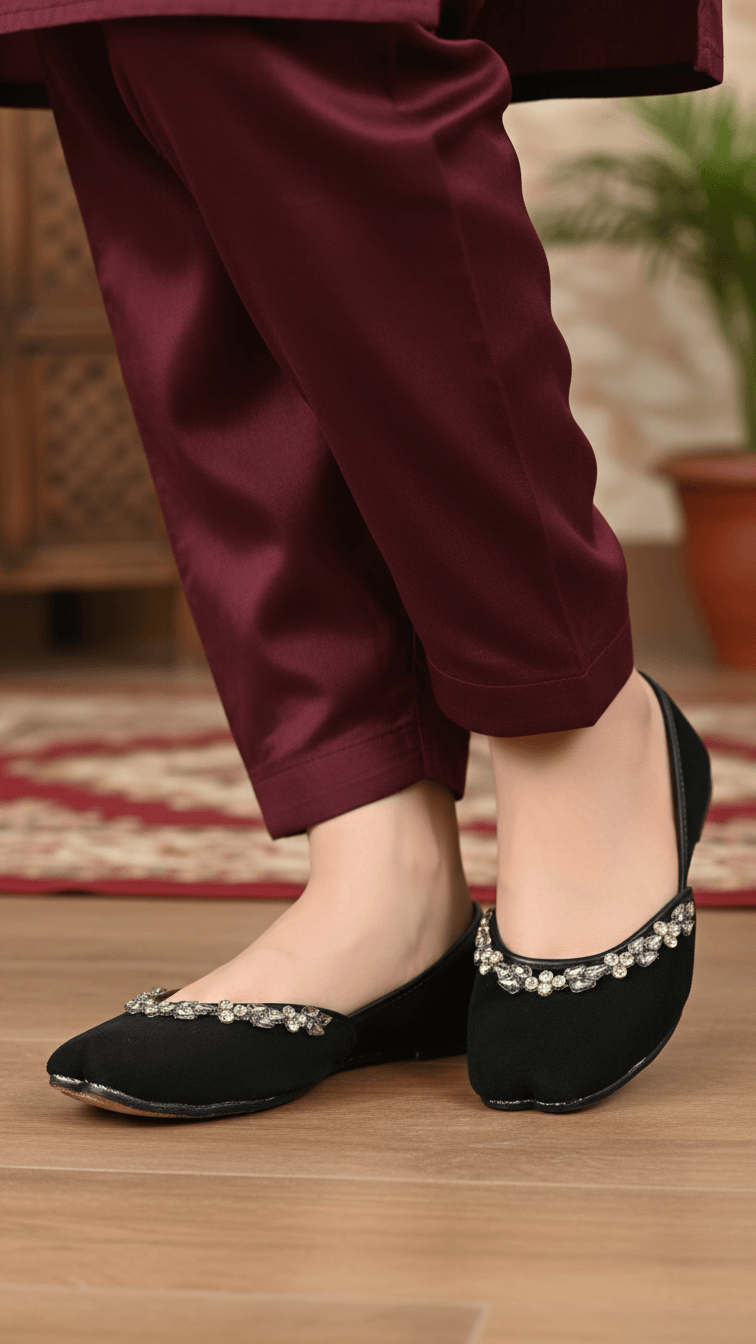 EC8577-01.png Black Fancy Khussa EC8577 - View 1