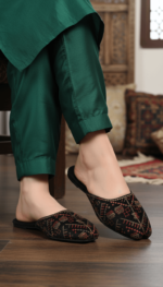 Black Ethnic Back Open Khussa For Women EC8602 - View 1
