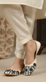 White Ethnic Khussa For Ladies EC8603 - View 1