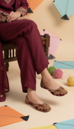 Maroon Fancy Khussa For Ladies EC8604 - View 2