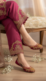 Maroon Fancy Khussa For Ladies EC8604 - View 1