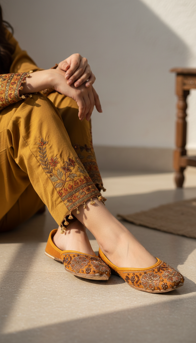 EC8607-06-36.png Mustard Fancy Women Khussa EC8607 - View 1