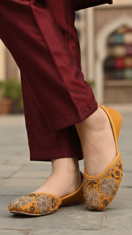 Mustard Fancy Women Khussa EC8607 - View 2