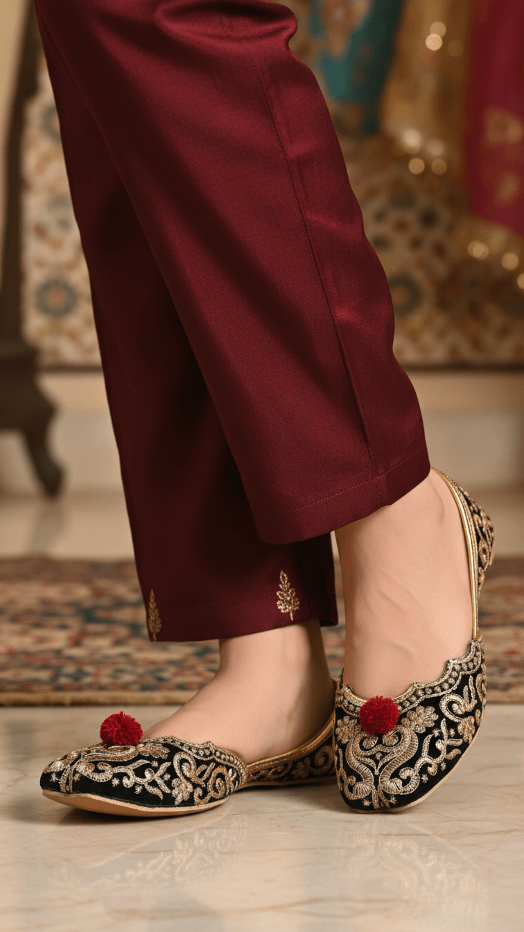 EC8622-15.png Golden Ethnic Khussa For Ladies EC8622 - View 1