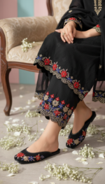 Black Ethnic Back Open Khussa For Women EC8624 - View 1