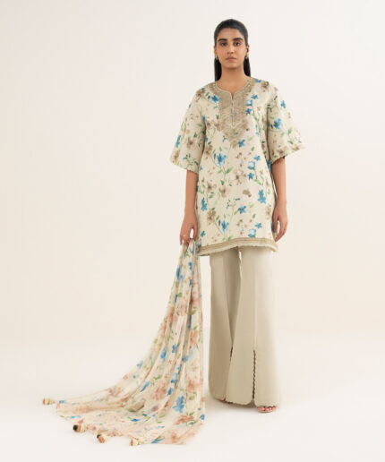 Embroidered Unstitched Ensemble - View 1