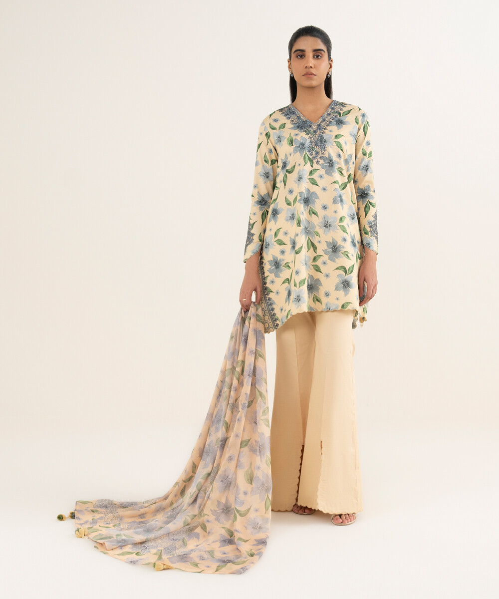 Embroidered Unstitched Ensemble - View 1 Embroidered Unstitched Ensemble - View 1