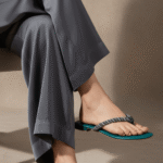 Green Fancy Chappal FN0736 - View 1