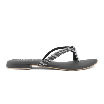 Black Fancy Chappal FN0736 - View 2
