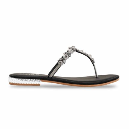 Black Fancy Chappal FN0802 - View 2