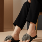 Black Fancy Chappal For Women FN0809 - View 1