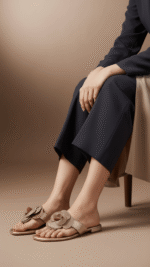 Golden Fancy Chappal For Women FN0809 - View 1