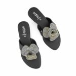 Black Fancy Chappal For Women FN0809 - View 5