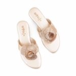 Golden Fancy Chappal For Women FN0809 - View 5