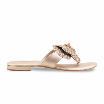 Golden Fancy Chappal For Women FN0809 - View 2