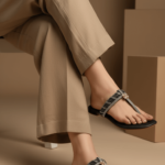 Black Fancy Chappal FN0811 - View 1