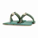 Green Fancy Chappal FN0811 - View 3