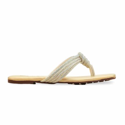 Golden Fancy Chappal For Women FN0814 - View 2
