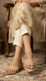 Golden Fancy Chappal For Women FN0816 - View 1