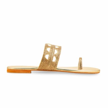 Golden Fancy Chappal For Women FN0816 - View 2