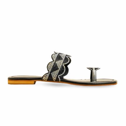 Black Fancy Chappal FN0817 - View 2