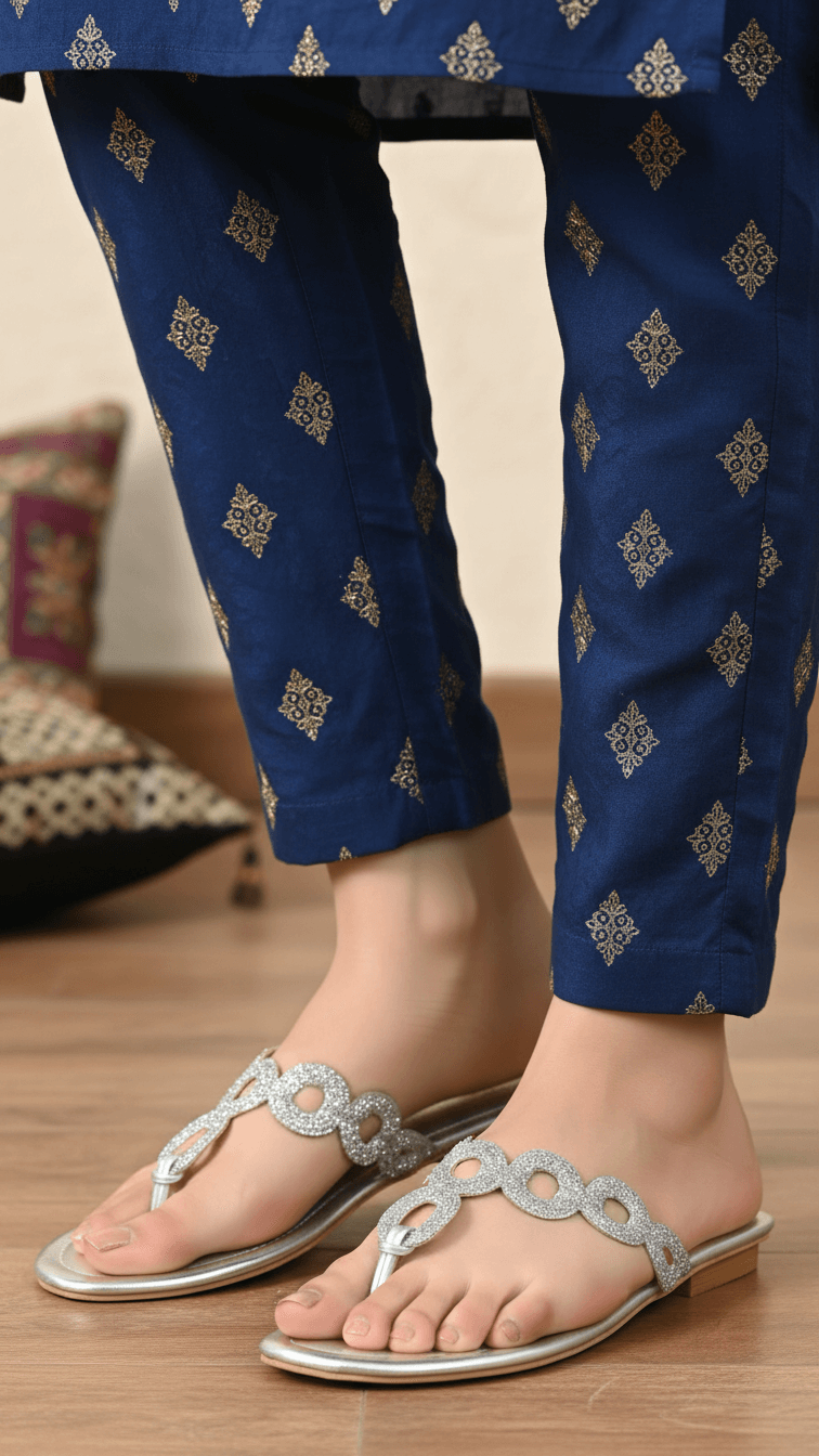 FN0818-16.png Silver Fancy Chappal FN0818 - View 1