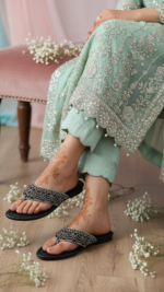 Black Fancy Chappal FN0820 - View 1