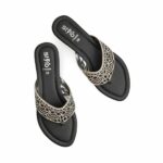 Black Fancy Chappal FN0820 - View 5
