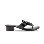 Black Fancy Chappal For Women FN0821 - View 2