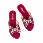 Maroon Fancy Chappal For Women FN0821 - View 5