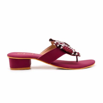 Maroon Fancy Chappal For Women FN0821 - View 2