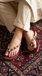 Maroon Fancy Chappal For Women FN0822 - View 1