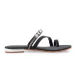 Black Fancy Chappal For Women FN0826 - View 2
