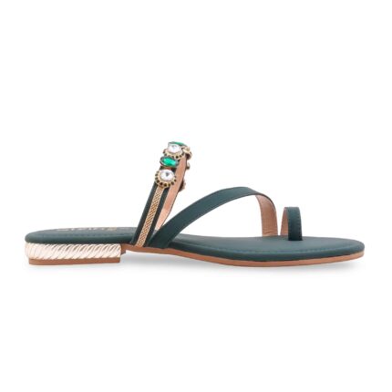 Green Fancy Women Chappal FN0826 - View 2