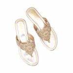 Golden Fancy Chappal For Women FN0827 - View 5