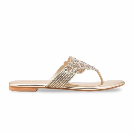 Golden Fancy Chappal For Women FN0827 - View 2