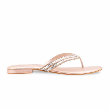 Peach Fancy Chappal For Women FN0829 - View 2
